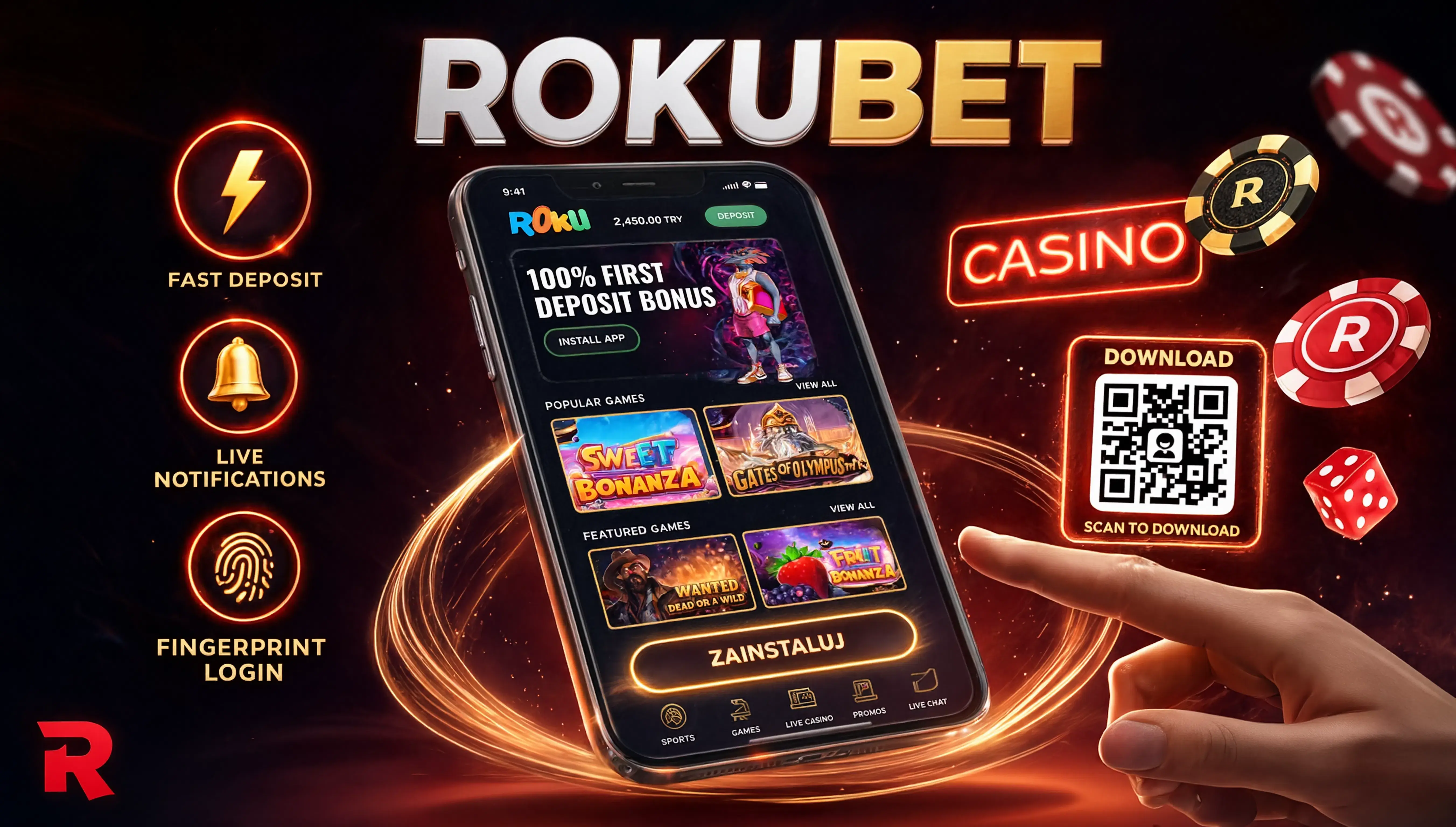 Aplikacja mobilna Rokubet Casino