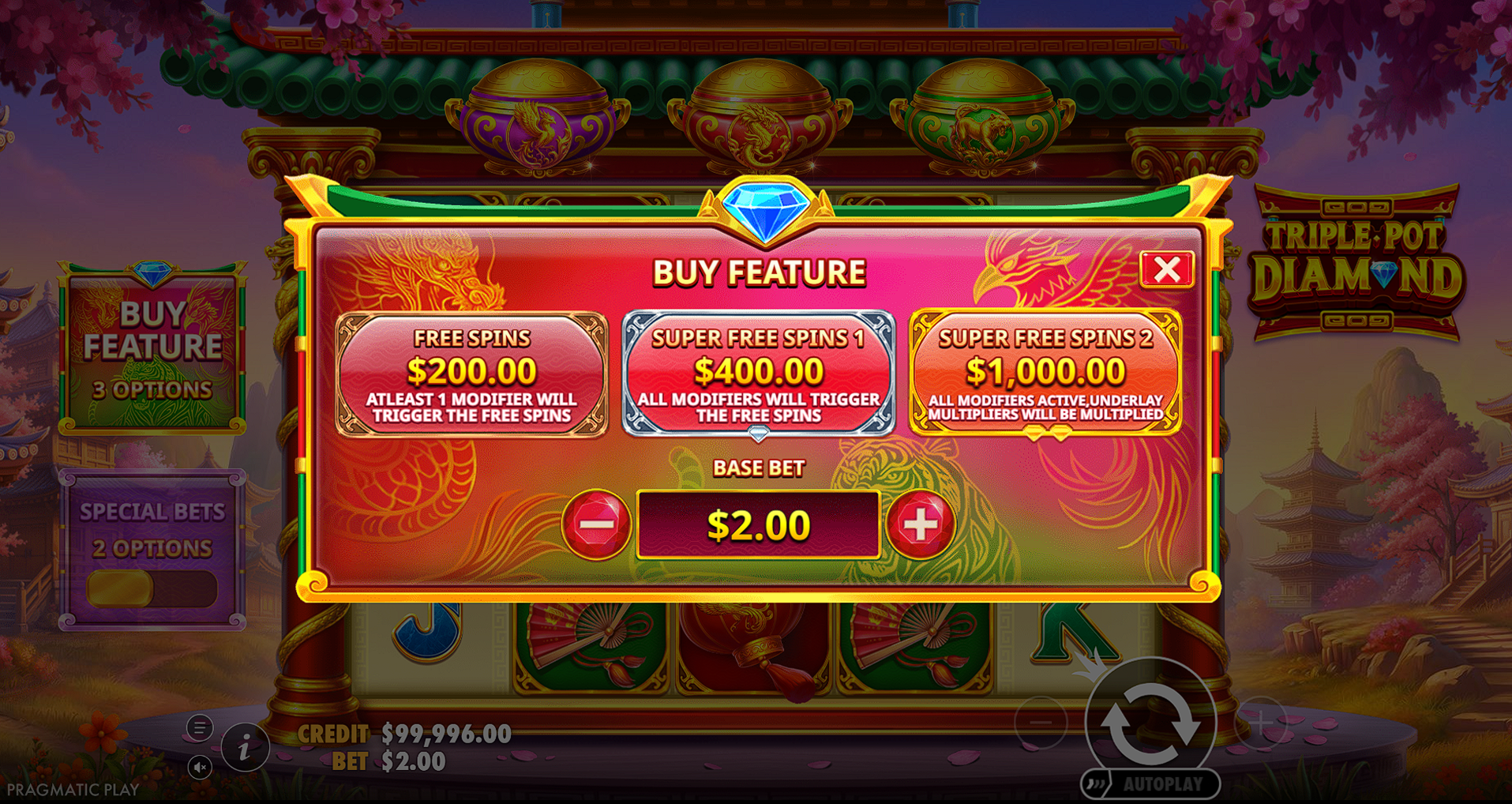 Triple Pot Diamond